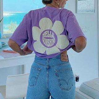 Oversized Flower Print Top