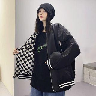 Reversible Checkerboard Pattern Jacket