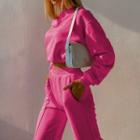 Set: Plain Sweatshirt + Wide-leg Pants
