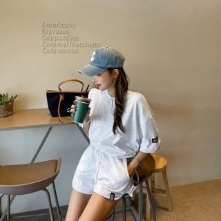 Drawcord Sweatshirt & Sweatshorts Set