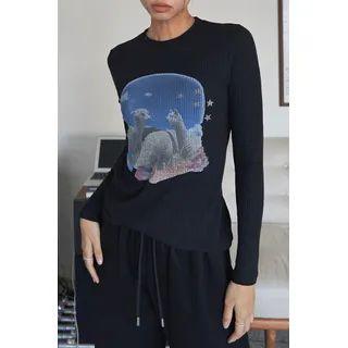 Printed Ribbed T-shirt