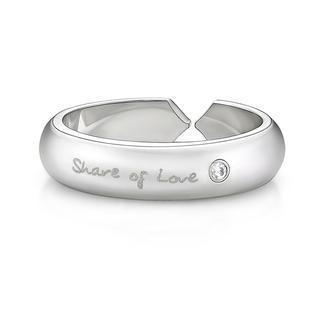 Share Of Love Cystral Steel Ring