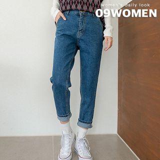 Plus Size Band-waist Baggy Jeans