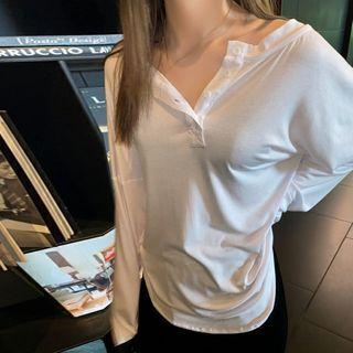 Long-sleeve T-shirt / Velvet Wide-leg Pants