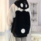 Panda Fluffy Hooded Zip Jacket