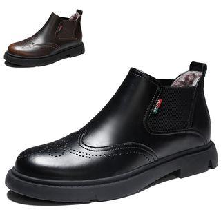 Wingtip Genuine-leather Short Boots