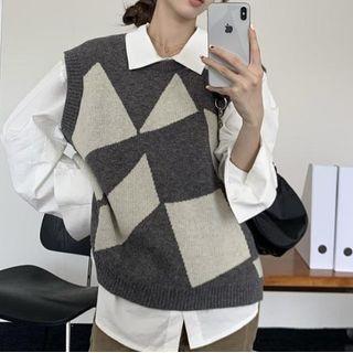 Geometric Print Vest / Shirt