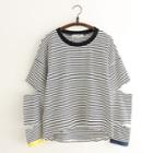 Cut Out Detail Striped Long Sleeve T-shirt