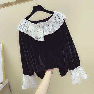 Ruffle-lace Loose Blouse