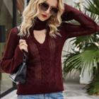 Long Sleeve Cut-out Knitted Top