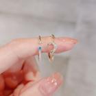 Set Of 2: Moon / Star Rhinestone Alloy Open Ring Set Of 2 - Ly2640 - Ring - Gold - One Size