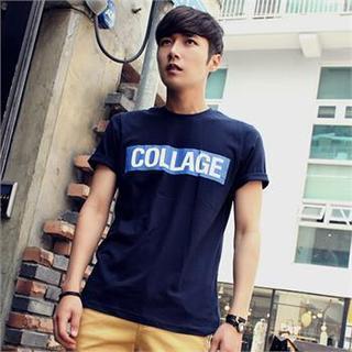 Short-sleeve Lettering Cotton T-shirt
