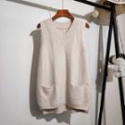Dual-pocket Knit Tank Top