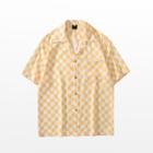 Elbow-sleeve Checkerboard Shirt