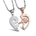 Couple Matching Heart Lock Necklace