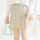 Pleated Check Mini A-line Skirt