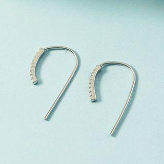 Rhinestone Alloy Earring 1 Pair - Earring - Silver - One Size