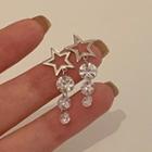 Star Alloy Rhinestone Dangle Earring 1 Pair - Silver Needle - Silver - One Size