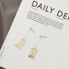 Embossed Tag Drop Earring Gold Plating - 925 Silver Needle - As Shown In Figure - One Size