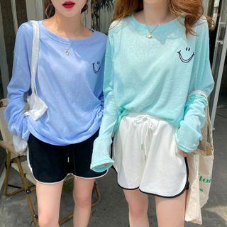 Smiley-face Loose Light T-shirt In 5 Colors