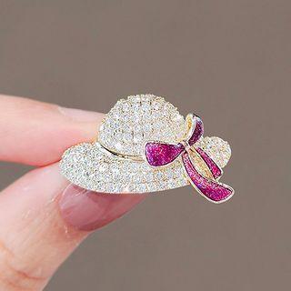 Rhinestone Hat Brooch Ly2498 - Purple - One Size