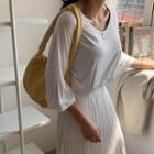 Zipped Pleated Hobo Bag