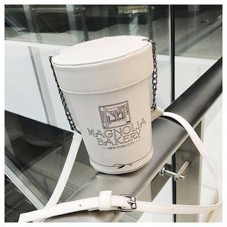 Faux-leather Printed Bucket Cross Bag