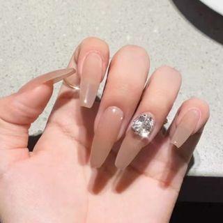 Rhinestone Nail Art Decoration D871 - Set Of 2 - Silver - One Size