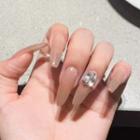 Rhinestone Nail Art Decoration D871 - Set Of 2 - Silver - One Size