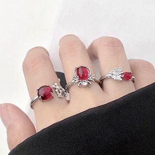 Spider / Flower / Butterfly Faux Crystal Alloy Open Ring