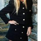 Long-sleeve Button-up Blazer / High-waist Skorts