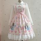 Cartoon Print Spaghetti Strap A-line Dress