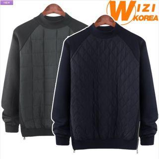 Mock-neck Quilted Sweatshirt