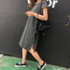 Cap-sleeve Cotton T-shirt Dress
