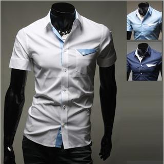 Short-sleeve Contrast Trim Shirt