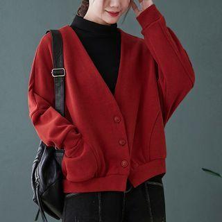 V-neck Pocket Cropped Jacket