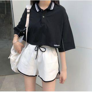 Short-sleeve Contrast Trim T-shirt / Shorts