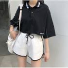 Short-sleeve Contrast Trim T-shirt / Shorts