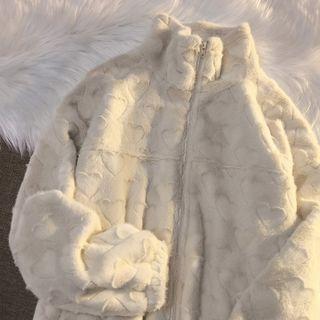 Fluffy Heart Zip Jacket