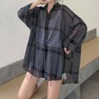 Plaid Sheer Shirt Jacket