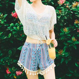 Set: Printed Tankini + Lace Cover-up
