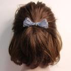 Organza Bow Hair Clip Grayish Blue - One Size