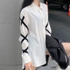 Cross Strap Oversize Shirt White - One Size