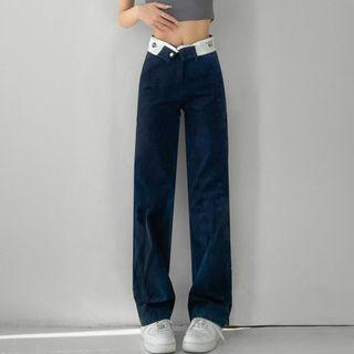 Cuffed Cargo High-waist Shift Jeans