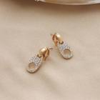 Rhinestone Drop Earring 1 Pair - E2159 - Zip - Gold - One Size