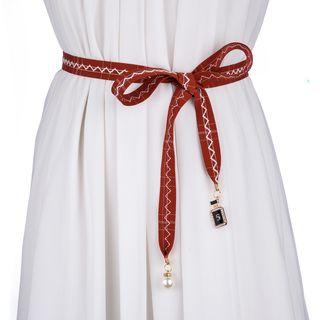 Faux Pearl Sash Belt