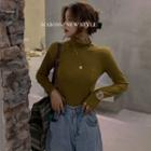 Cowl-neck Plain T-shirt In 4 Colors