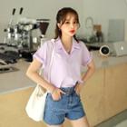 Short-sleeve Notched-collar Shirt