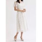 Tulle-yoke Long Lace Dress