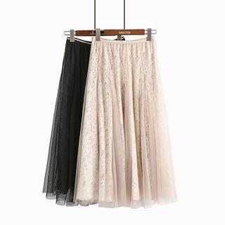 Lace Mesh A-line Skirt
